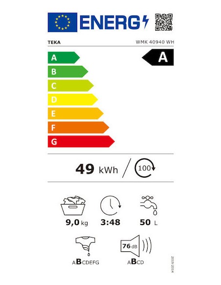 ΠΛΥΝΤΗΡΙΟ ΡΟΥΧΩΝ  WMK 40940 WH 9KG TEKA